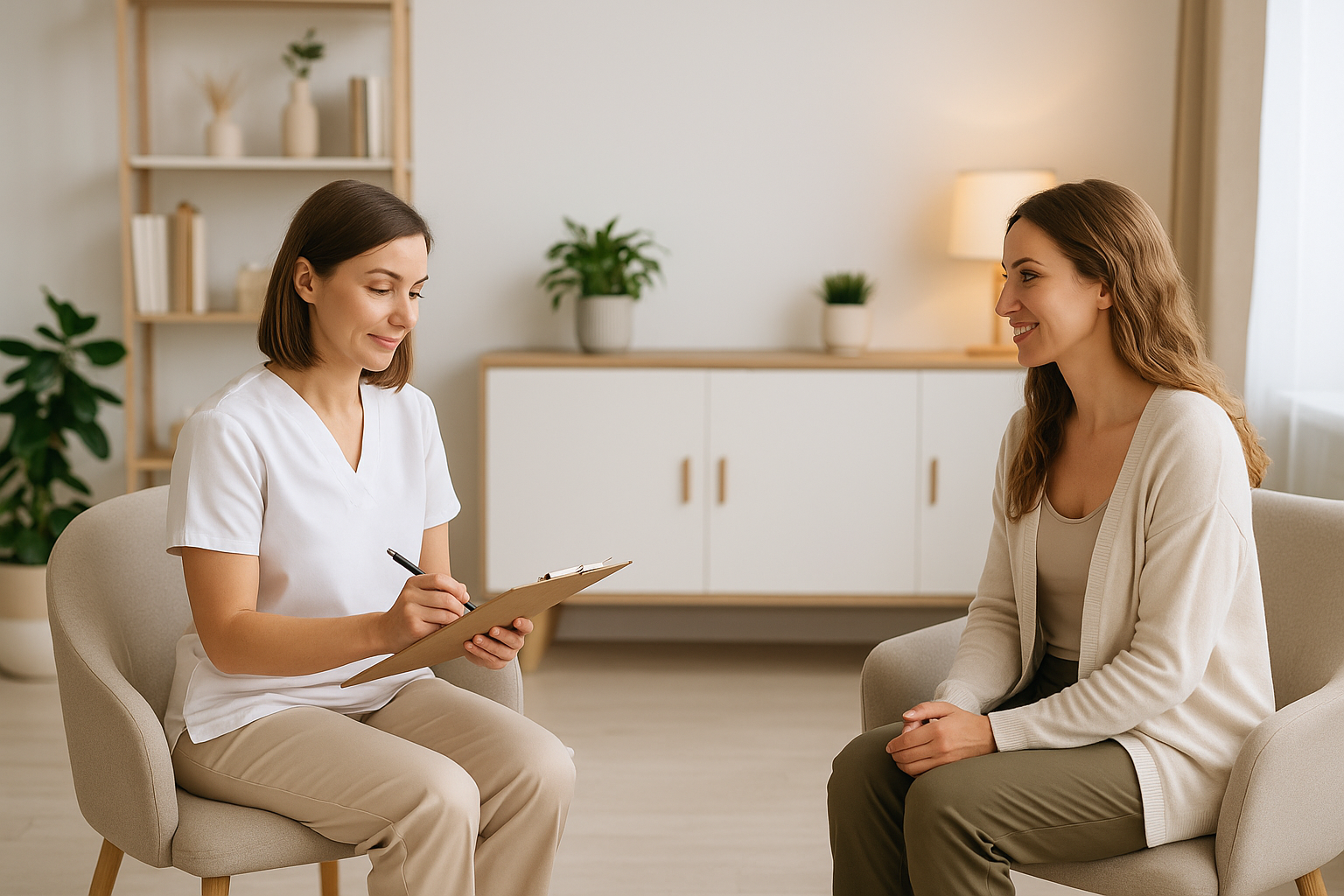 Corning Wellness practitioner creating a personalized wellness plan with client